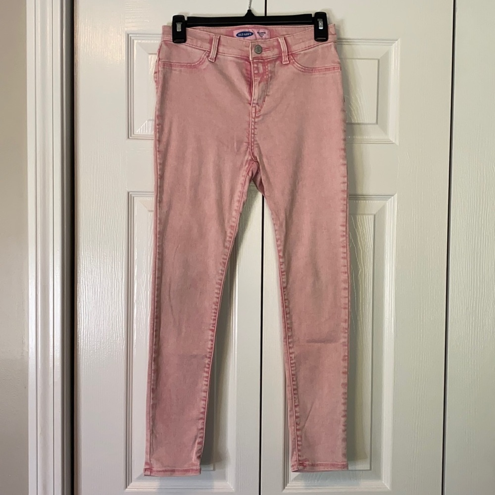 Old Navy Ballerina Skinny Crop Jeans (Pink Acid Wash) size 16